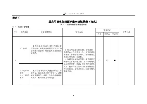 重点用能单位能源审查记录表