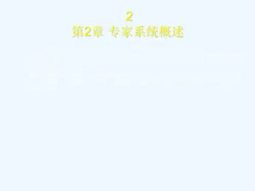 专家系统第2章专家系统概述