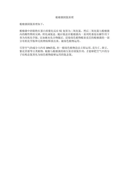 根瘤菌固氮原理