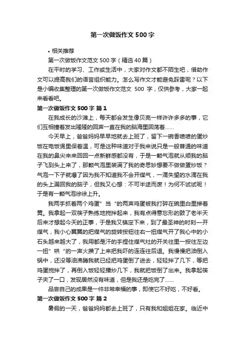 第一次做饭作文500字