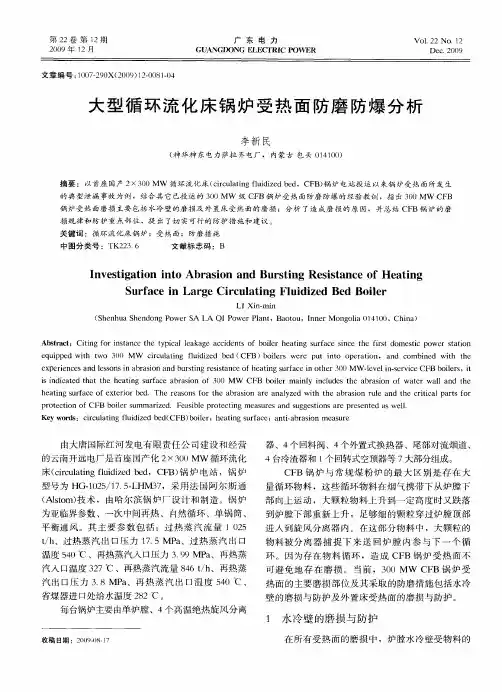 大型循环流化床锅炉受热面防磨防爆分析
