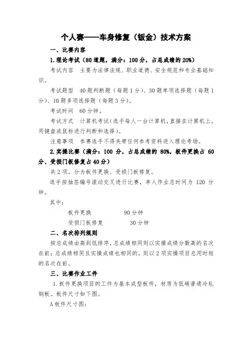 20汽车运用与维修(钣金)竞赛规程.