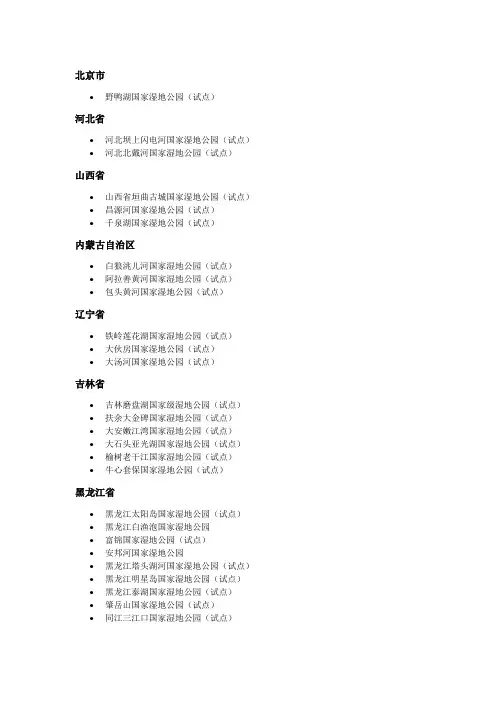 国家湿地公园