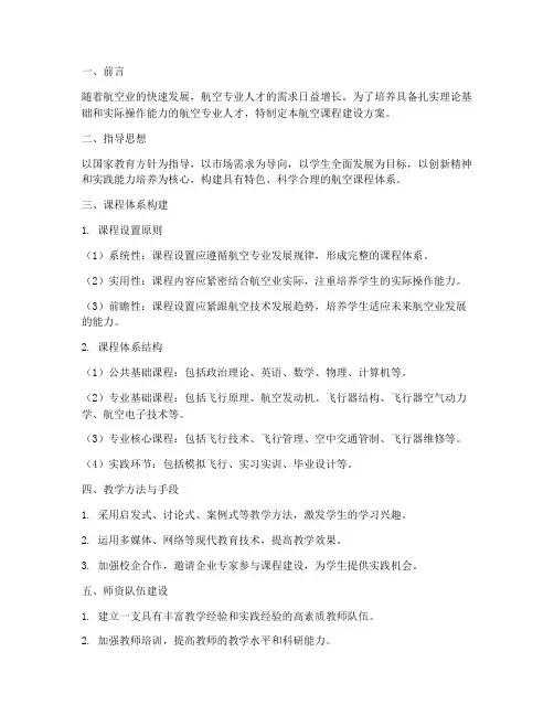 航空课程建设方案模板范文