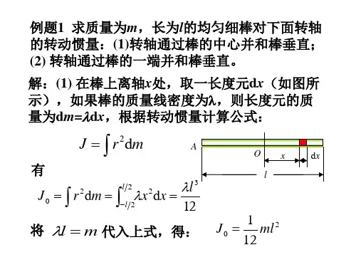 最全的转动惯量的计算