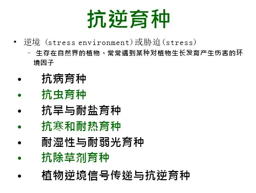 抗逆育种幻灯片演示稿
