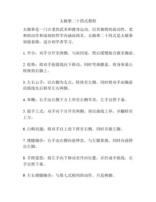 太极拳二十四式教程