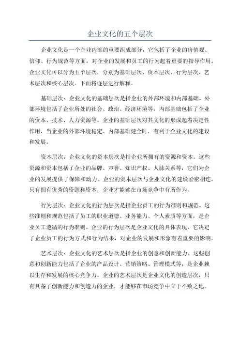 企业文化的五个层次