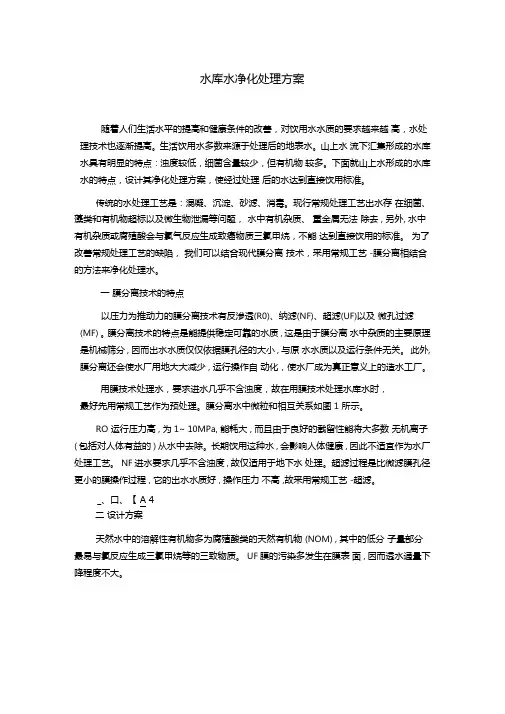 水库水净化处理方案