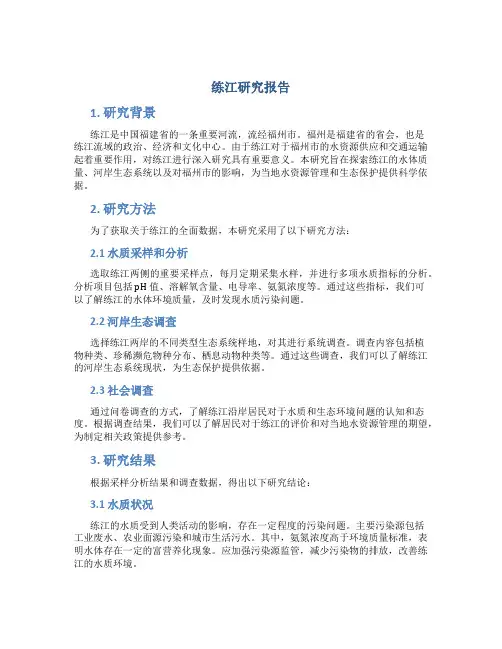 练江研究报告