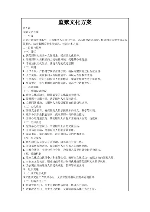 监狱文化方案