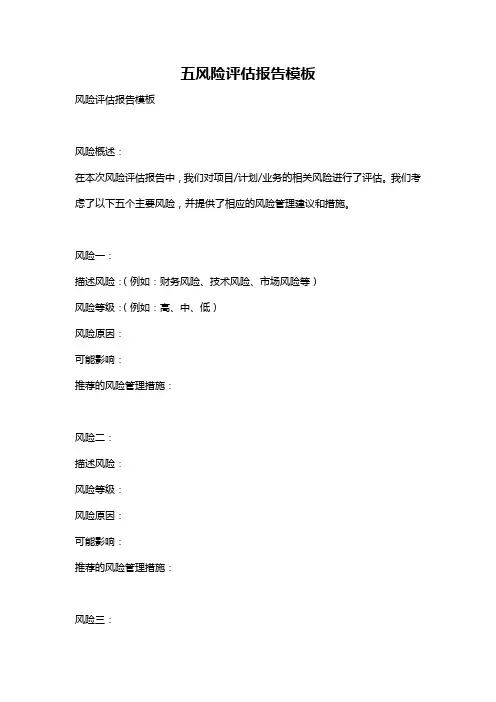 五风险评估报告模板