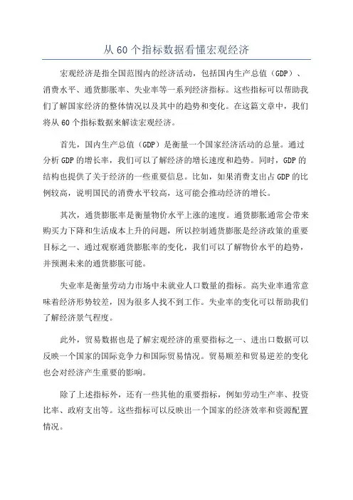 从60个指标数据看懂宏观经济