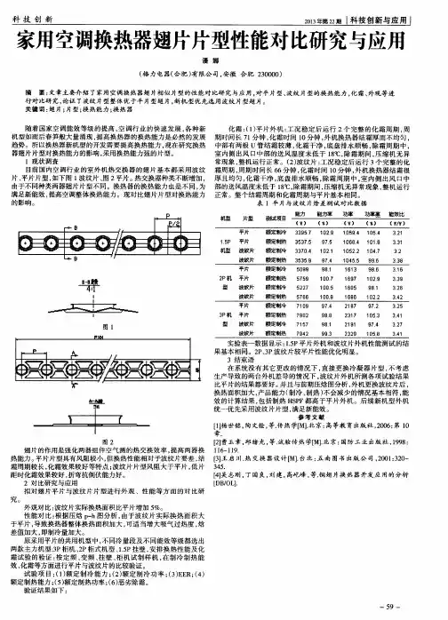 家用空调换热器翅片片型性能对比研究与应用