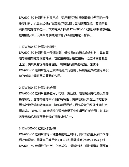 dw600-50硅钢片材料 标准