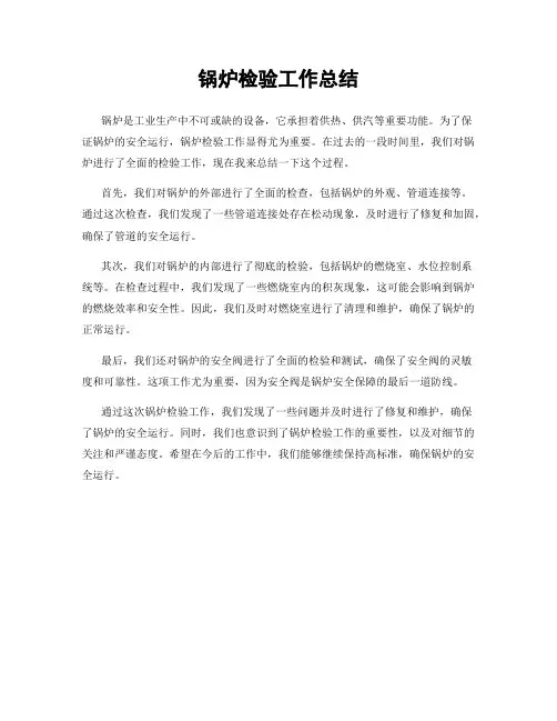 锅炉检验工作总结