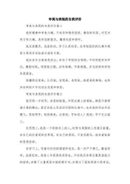 审美与表现的自我评价