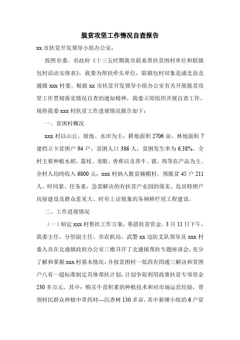 脱贫攻坚工作情况自查报告.doc