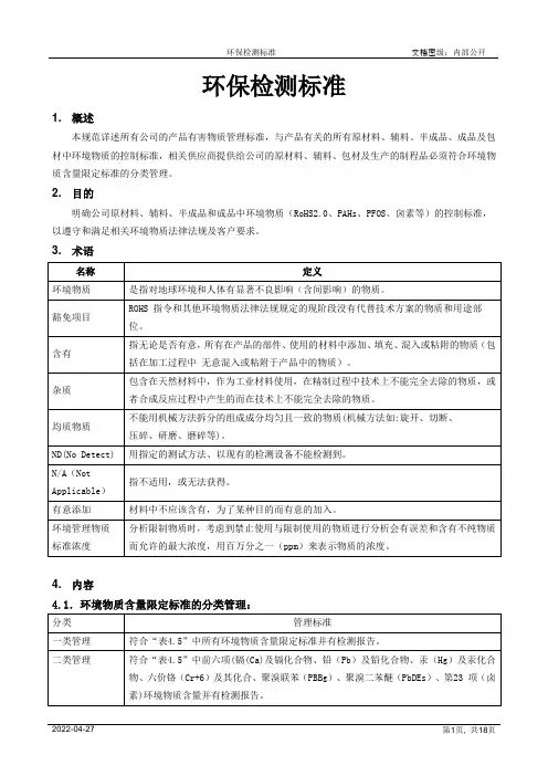 环保检测标准[模板]