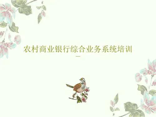 农村商业银行综合业务系统培训共29页PPT