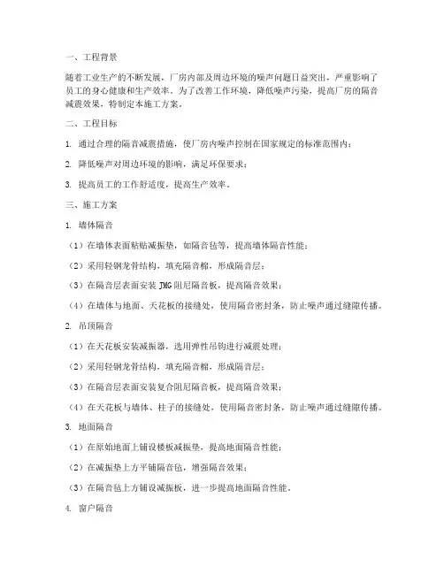 厂房隔音减震工程施工方案