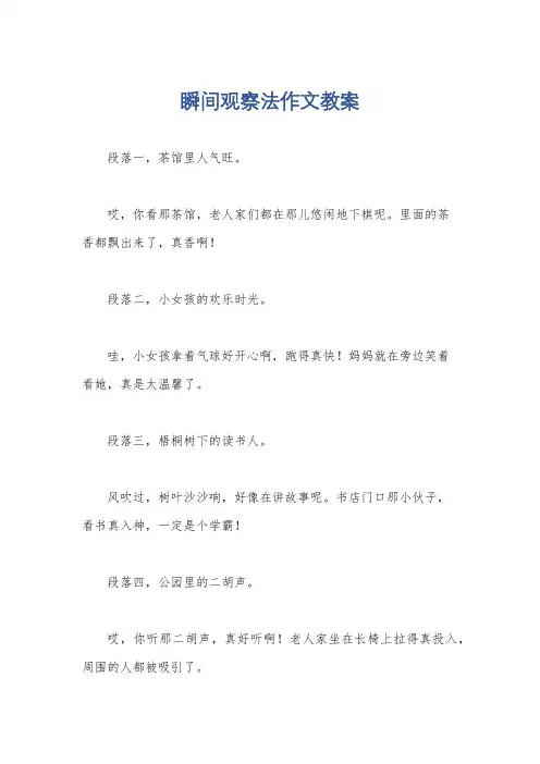 瞬间观察法作文教案