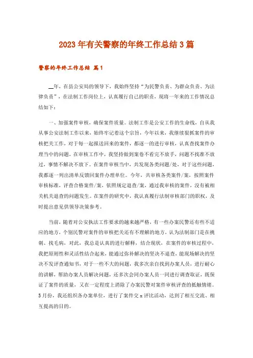 2023年有关警察的年终工作总结3篇