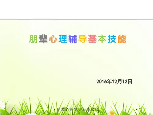 朋辈心理辅导基本技能课件