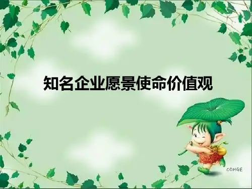 知名企业愿景使命价值观