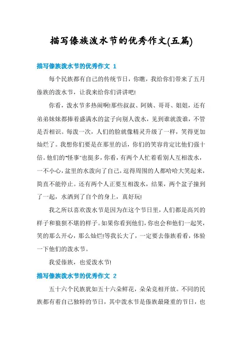 描写傣族泼水节的优秀作文(五篇)