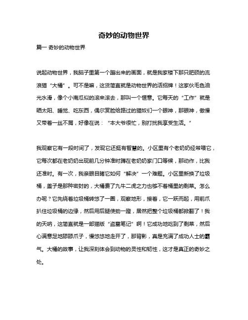 作文《奇妙的动物世界》