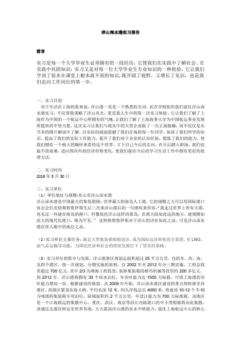 洋山深水港实习报告1