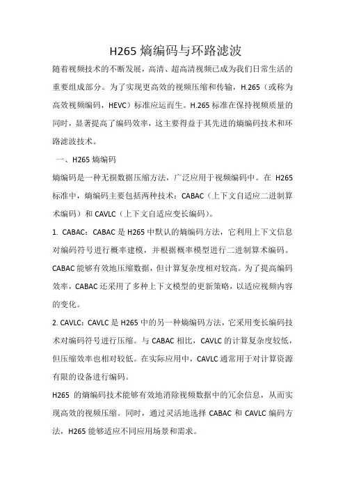 h265熵编码与环路滤波