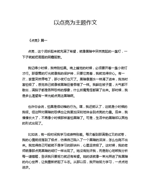 以点亮为主题作文