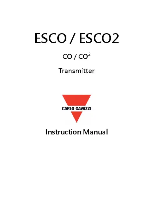 ESCO   ESCO2 CO   CO2 发射器使用说明书