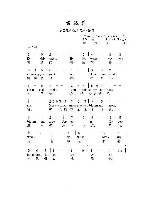 八孔竖笛曲谱