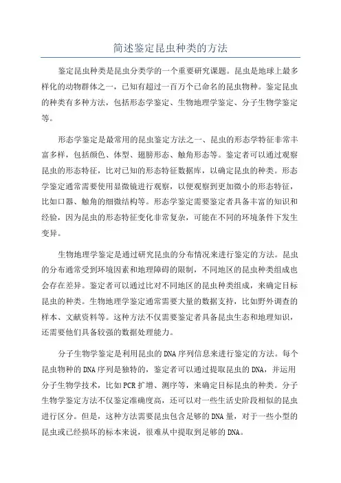 简述鉴定昆虫种类的方法