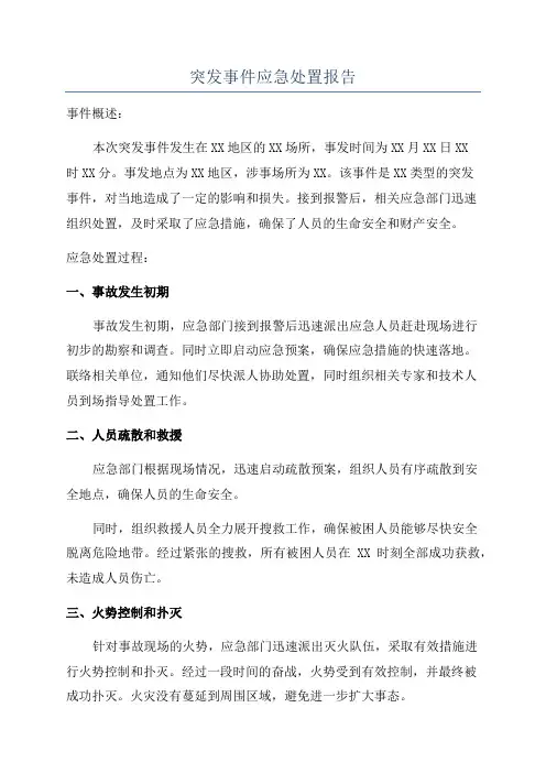 突发事件应急处置报告