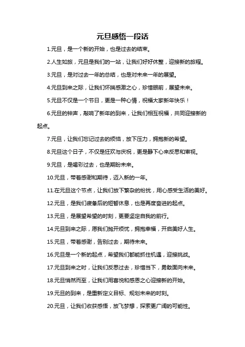 元旦感悟一段话