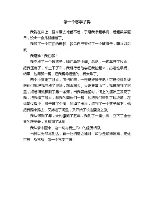 怎一个愁字了得