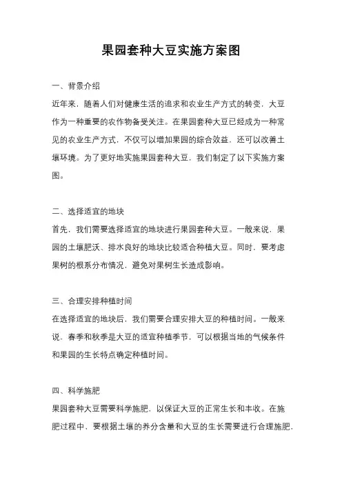 果园套种大豆实施方案图