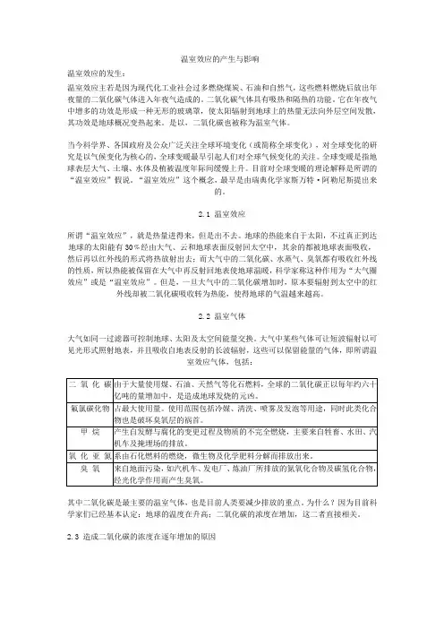 温室效应的产生与影响