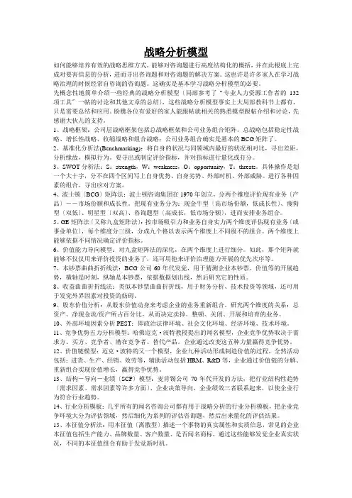 战略分析模型概述