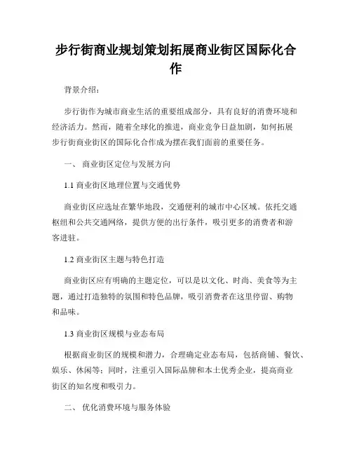 步行街商业规划策划拓展商业街区国际化合作