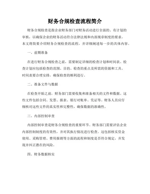 财务合规检查流程简介