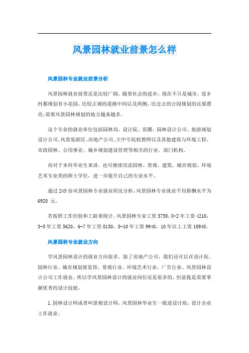 风景园林就业前景怎么样