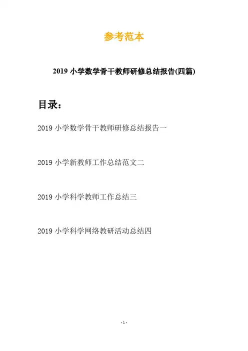 2019小学数学骨干教师研修总结报告(四篇)