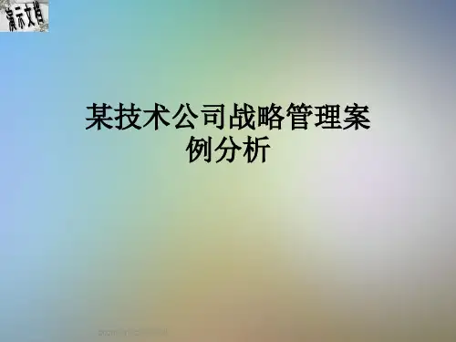 某技术公司战略管理案例分析