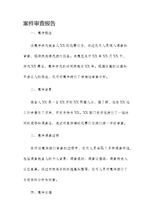 案件审查报告
