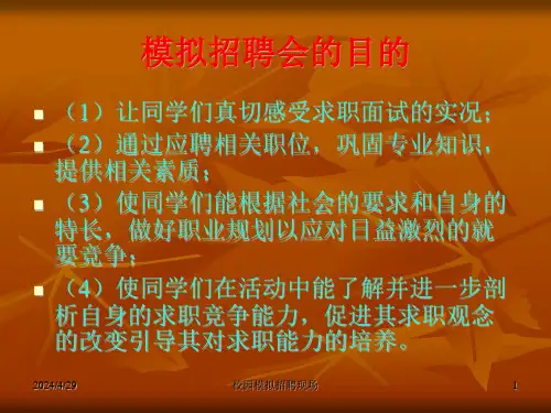 大学生模拟招聘会ppt